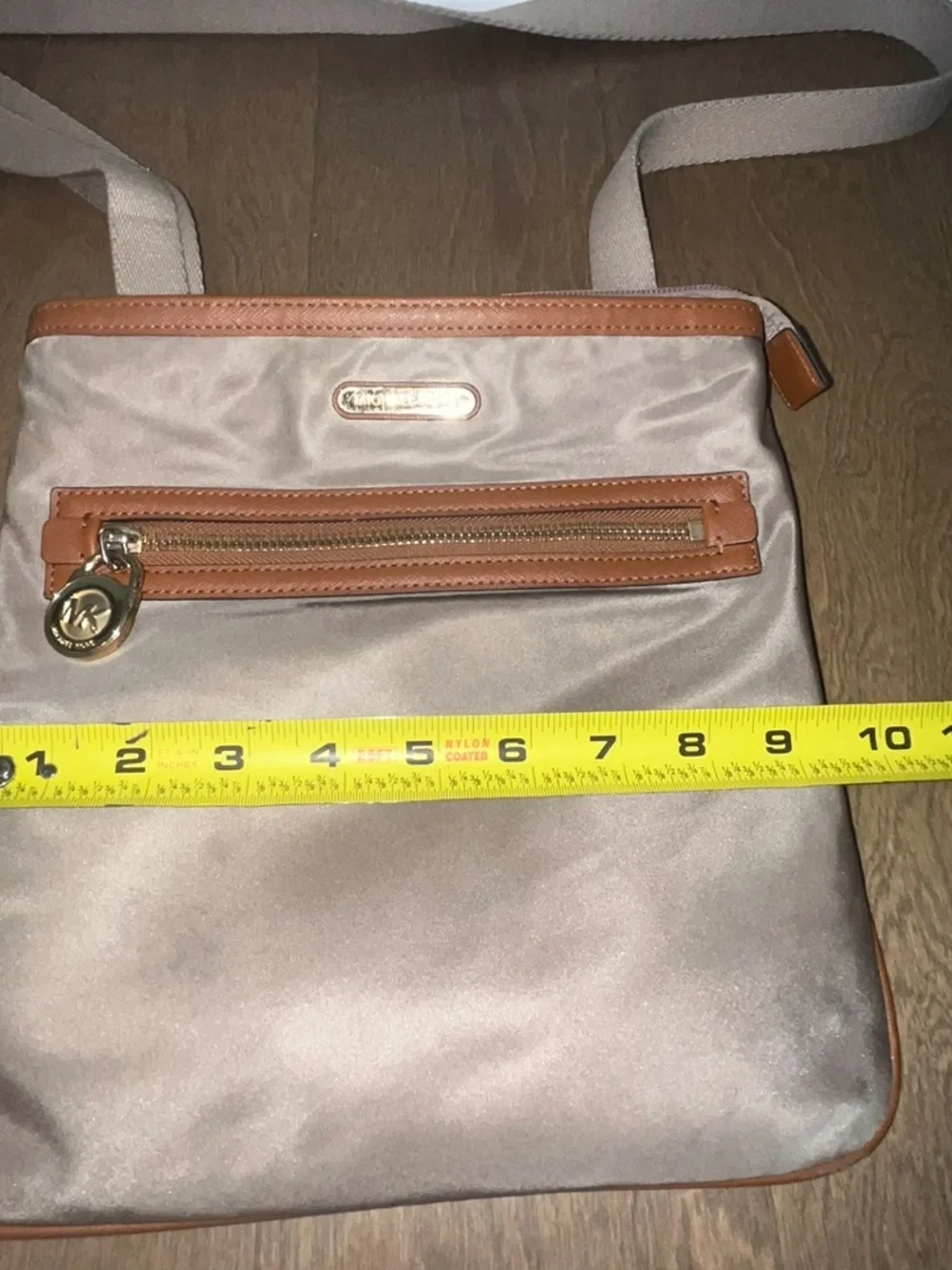 Michael Kors Kempton Nylon Crossbody Bag Beige & Brown
